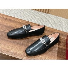 Roger Vivier Strass Chain Loafers in Leather black 2024