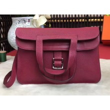 Hermes Halzan Tote Bag in Original Togo Leather Hot Pink