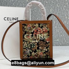 Celine flowers Embroidered Small Vertical Cabas Bag 2020