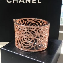 Chanel Cut-Out Camellia Cuff/Bracelet Rose Gold 2018