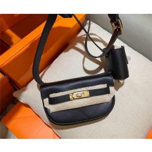 hermes  handmade kelly moove bag in swift leather black(original quality)