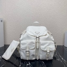 Prada Medium Nylon Backpack 1BZ811 white 2021