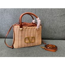 valentino VLOGO SIGNATURE WICKER BUCKET BAG 2022