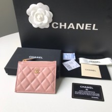 Chanel A84105 Classic Card Holder w/ Coin Purse PINK