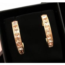 Chanel Square Loop Stud Earrings Gold 2018