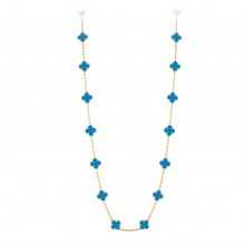 Van Cleef & Arpels Onyx Vintage Alhambra Necklace blue/gold