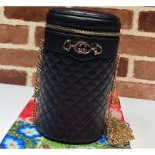 Gucci Interlocking G Horsebit Quilted Leather Belt Bag 572298 Black 2019