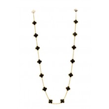 Van Cleef & Arpels Onyx Vintage Alhambra Necklace black/gold