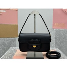 miu miu Penny leather bag 5BD270 BLACK 2024