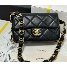 Chanel Lambskin & Gold-Tone Metal Small Flap Bag AS5174 Black 2024