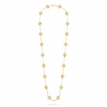Van Cleef & Arpels Onyx Vintage Alhambra diamonds Necklace