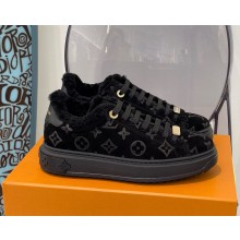 louis vuitton Women’s Time Out Sneakers with shearling black 2024 
