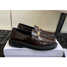 CELINE UNIVERSITÉ TRIOMPHE CHAIN LOAFFER in POLISHED BULL calfskin burgundy 2024