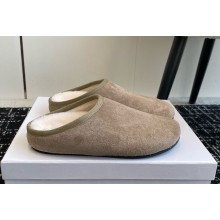 The row women's flat slippers suede leather beige 2024