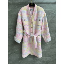 CHANEL Cotton and Wool Tweed & Iridescent Stretch Jersey Multicolor CARDIGAN 2024 SS