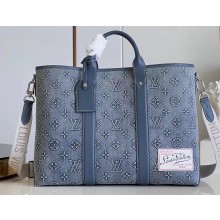 Louis Vuitton Weekend Tote NM Bag in Monogram Washed Denim coated canvas M22537 2023