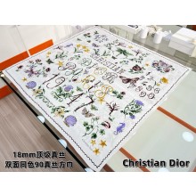 Christian Dior Ivory Multicolor Silk Twill 1947 90 Square Scarf 2025