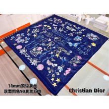 Christian Dior navy Multicolor Silk Twill 1947 90 Square Scarf 2025