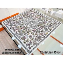 Dior White Multicolor Silk Twill Millefiori Unicorn 90 Square Scarf 2025