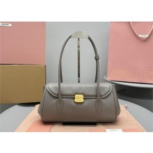 MIU MIU LEATHER SHOULDER bag 5BD265 GRAY 2024