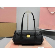 MIU MIU LEATHER SHOULDER bag 5BD265 BLACK 2024