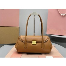 MIU MIU LEATHER SHOULDER bag 5BD265 COGNAC 2024