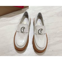 Christian Louboutin  CL Moc Lug Loafers - patent leather - white - Women 2024