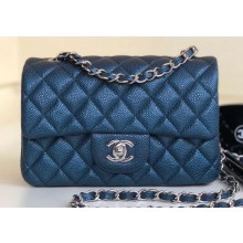 Chanel Pearl Caviar Calfskin Small Classic Flap Bag A1116 Blue