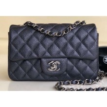 Chanel Pearl Caviar Calfskin Small Classic Flap Bag A1116 Iron Gray