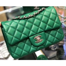 Chanel Pearl Caviar Calfskin Small Classic Flap Bag A1116 Green