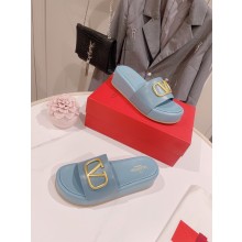 VALENTINO VLogo Signature Slide Sandal BLUE