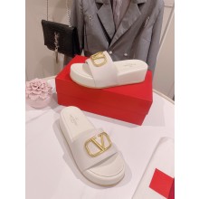 VALENTINO VLogo Signature Slide Sandal WHITE