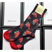 Gucci Strawberry Socks Black 2019
