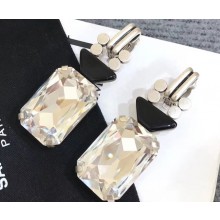 Saint Laurent Smoking Earrings In Brass, Resin And Crystals 563841