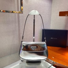 Prada Cleo polishing leather SMALL handbag 1BD311 silver 2024