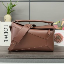 Loewe Large Puzzle Bag in shiny calfskin caramel