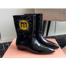 MIU MIU ANKLE BOOTS IN BLACK PATENT LEATHER 2024