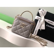 chanel gray mini clutch with chain AP4205 2024