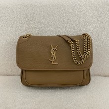 Saint Laurent niki medium Bag in grained lambskin 633178 DARK CORK(original quality)