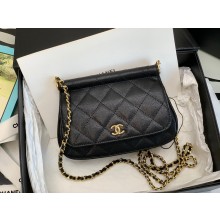Chanel Grained Calfskin Clutch with Chain AP3008 Black 2022 