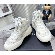 Chanel Wool Tweed sneakers G46008 white 2024