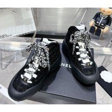 Chanel Wool Tweed sneakers G46008 black 2024