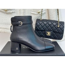 Chanel HEEL 5CM ankle boots WITH buckle black 2023