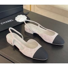 chanel Slingbacks Suede Goatskin & Grosgrain white G31319 2025