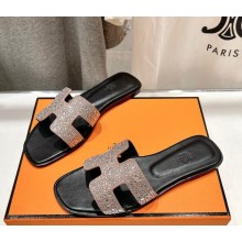 Hermes Oran sandal in Calfskin pink with crystal 2024