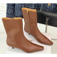 The row pointed ankle boots in calfskin brown 2024