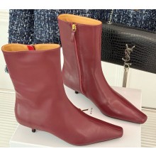 The row pointed ankle boots in calfskin burgundy 2024