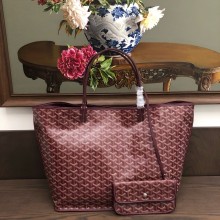 Goyard Anjou Reversible Tote PM/GM Bag Burgundy