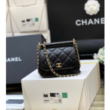 Chanel Grained Calfskin Clutch with Chain AP3005 Black 2022 (original quality)