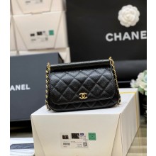 Chanel Grained Calfskin Clutch with Chain AP3008 Black 2022 (original quality)